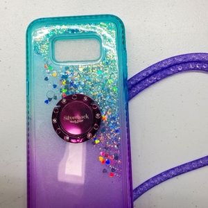 GLITTER PURPLE AQUA PHONE CASE SAMSUNG